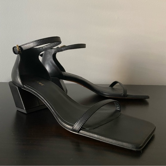 FRAME Le Summit Square Toe Sandal Black Size 6 - Picture 7 of 8